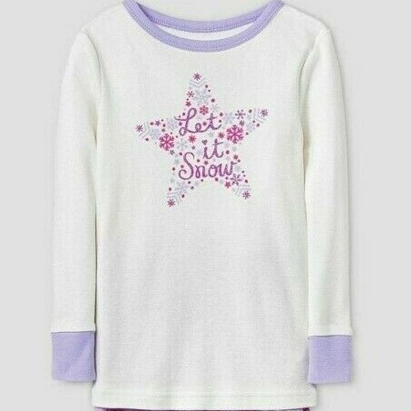 Cat & Jack Toddler Snowflake Pajama Top - 2T - Picture 1 of 5